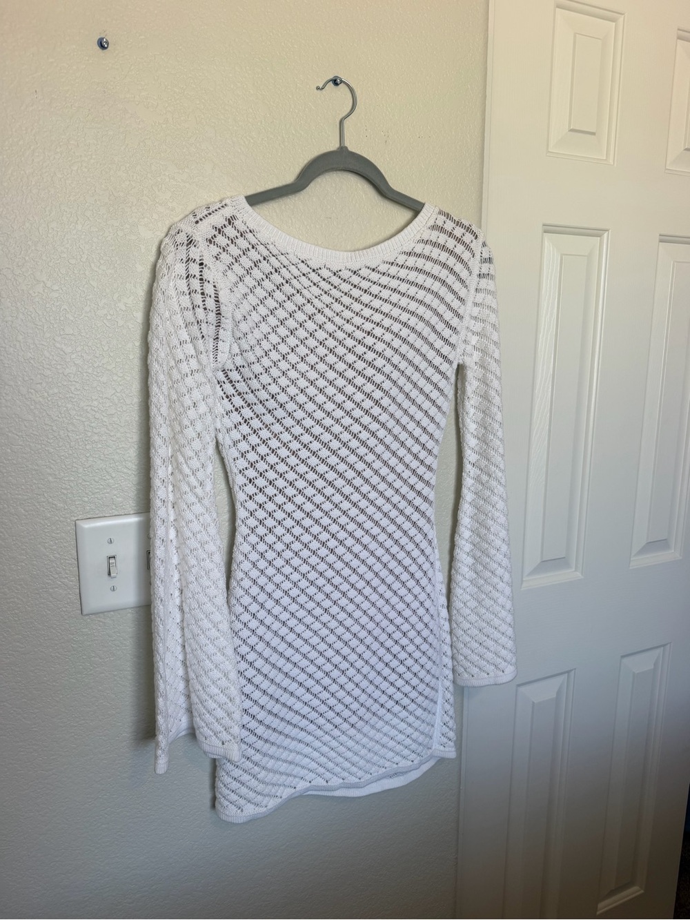 MESHKI Gailene Knit Mini Dress in Ivory – Size S – NWT